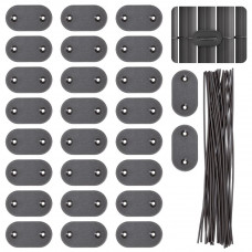 Set accesorii montaj prindere panou de gard din PVC, 26 cleme si 26 agrafe de fixare, gri inchis Set accesorii montaj prindere panou de gard din PVC, 26 cleme si 26 agrafe de fixare, gri inchis
