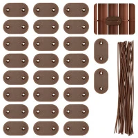 Set accesorii montaj prindere panou de gard din PVC, 26 cleme si 26 agrafe de fixare, maro Set accesorii montaj prindere panou de gard din PVC, 26 cleme si 26 agrafe de fixare, maro