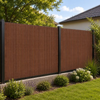 Panou de gard pentru intimitate in gradina, lamele PVC ce imita bambusul, protectie UV, 500x140 cm, maro Panou de gard pentru intimitate in gradina, lamele PVC ce imita bambusul, protectie UV, 500x140 cm, maro