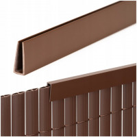 Profil mascare PVC pentru panou de gard, 100 cm, protectie margine, maro Profil mascare PVC pentru panou de gard, 100 cm, protectie margine, maro
