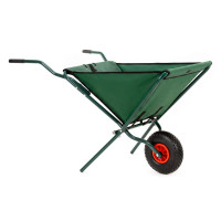 Roaba de gradina pliabila cu roata pneumatica, capacitate 50 L, sarcina 30 kg, 116x64x65 cm, verde
