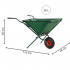Roaba de gradina pliabila cu roata pneumatica, capacitate 50 L, sarcina 30 kg, 116x64x65 cm, verde [18]