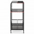 Carucior mobil pentru scule si unelte de gradina cu 3 rafturi, organizator metalic cu roti, 66x40x96 cm, negru [16]