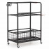 Carucior mobil pentru scule si unelte de gradina cu 3 rafturi, organizator metalic cu roti, 66x40x96 cm, negru [17]