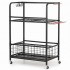 Carucior mobil pentru scule si unelte de gradina cu 3 rafturi, organizator metalic cu roti, 66x40x96 cm, negru [18]
