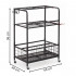 Carucior mobil pentru scule si unelte de gradina cu 3 rafturi, organizator metalic cu roti, 66x40x96 cm, negru [22]