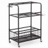 Carucior mobil pentru scule si unelte de gradina cu 3 rafturi, organizator metalic cu roti, 66x40x96 cm, negru [27]