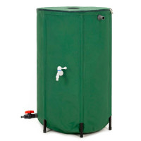 Rezervor pliabil pentru colectarea apei de ploaie, 250 L, PVC 1000D, cu 2 robinete si sistem preaplin, verde