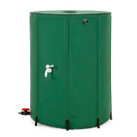 Rezervor pliabil pentru colectarea apei de ploaie, 500 L, PVC 1000D, cu 2 robinete si sistem preaplin, verde