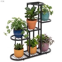 Suport metalic pentru flori si plante cu 5 rafturi si 7 locuri pentru ghivece, structura rezistenta din otel, maxim 30 kg, pentru living, balcon sau t