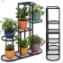 Suport metalic pentru flori si plante cu 5 rafturi si 7 locuri pentru ghivece, structura rezistenta din otel, maxim 30 kg, pentru living, balcon sau t [5]
