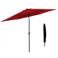 Umbrela terasa gradina, cu inclinare si husa, 300cm, Rosu Umbrela terasa gradina, cu inclinare si husa, 300cm, Rosu