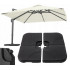 Suport baza umbrela 50x50x8 cm, set 4 elemente umplere cu apa sau nisip, manere metalice, plastic rezistent, negru [6]