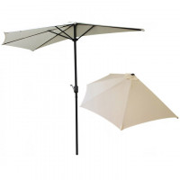 Umbrela de balcon pentru perete, jumatate, cu manivela, 270cm, bej Umbrela de balcon pentru perete, jumatate, cu manivela, 270cm, bej