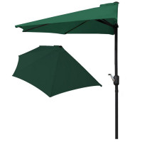 Umbrela de balcon pentru perete, jumatate, cu manivela, 270cm, verde Umbrela de balcon pentru perete, jumatate, cu manivela, 270cm, verde
