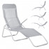 Sezlong pliabil Zero Gravity cu sezut din textilene, capacitate 120 kg, 60x185x96 cm, gri deschis [12]