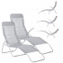 Sezlong pliabil Zero Gravity cu sezut din textilene, capacitate 120 kg, 60x185x96 cm, gri deschis [14]