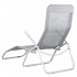 Sezlong pliabil Zero Gravity cu sezut din textilene, capacitate 120 kg, 60x185x96 cm, gri deschis [15]