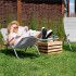 Sezlong pliabil Zero Gravity cu sezut din textilene, capacitate 120 kg, 60x185x96 cm, gri deschis [21]