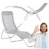 Sezlong pliabil Zero Gravity cu sezut din textilene, capacitate 120 kg, 60x185x96 cm, gri deschis [5]