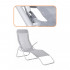 Sezlong pliabil Zero Gravity cu sezut din textilene, capacitate 120 kg, 60x185x96 cm, gri deschis [9]
