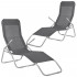 Sezlong pliabil Zero Gravity cu sezut din textilene, capacitate 120 kg, 60x185x96 cm, gri [12]