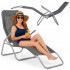 Sezlong pliabil Zero Gravity cu sezut din textilene, capacitate 120 kg, 60x185x96 cm, gri [23]