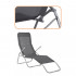 Sezlong pliabil Zero Gravity cu sezut din textilene, capacitate 120 kg, 60x185x96 cm, gri [5]