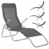 Sezlong pliabil Zero Gravity cu sezut din textilene, capacitate 120 kg, 60x185x96 cm, gri [10]