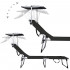 Sezlong pliabil cu parasolar, 188x57x38cm, sarcina 120kg, gri antracit [7]