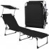 Sezlong pliabil cu parasolar, 188x57x38cm, sarcina 120kg, gri antracit [10]