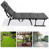 Fotoliu pliabil 2 in 1 tip sezlong, cu 5 pozitii, structura metalica si saltea inclusa, 180x58x89 cm, gri [22]