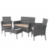 Set mobilier terasa, din tehnorattan, masa cu blat sticla securizata, 2 fotolii si 1 canapea cu perne, gri [30]