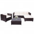 Set mobilier gradina 6 piese din technorattan cu masa si perne, instalare modulara configurabila, maro si crem [2]