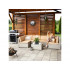 Set mobilier gradina 7 piese, canapea modulara colt L sau U, perne groase, masa cu blat sticla, technoratan, bej [2]