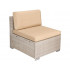 Set mobilier gradina 7 piese, canapea modulara colt L sau U, perne groase, masa cu blat sticla, technoratan, bej [15]