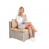 Set mobilier gradina 7 piese, canapea modulara colt L sau U, perne groase, masa cu blat sticla, technoratan, bej [20]