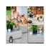 Set mobilier gradina 7 piese, canapea modulara colt L sau U, perne groase, masa cu blat sticla, technoratan, bej [26]