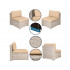 Set mobilier gradina 7 piese, canapea modulara colt L sau U, perne groase, masa cu blat sticla, technoratan, bej [8]