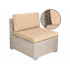 Set mobilier gradina 7 piese, canapea modulara colt L sau U, perne groase, masa cu blat sticla, technoratan, bej [9]