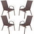 Set 4 scaune gradina cu brate, cadru otel si sezut textilene, 53x72x92 cm, maro [2]