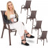Set 4 scaune gradina cu brate, cadru otel si sezut textilene, 53x72x92 cm, maro [13]