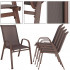 Set 4 scaune gradina cu brate, cadru otel si sezut textilene, 53x72x92 cm, maro [15]
