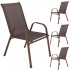 Set 4 scaune gradina cu brate, cadru otel si sezut textilene, 53x72x92 cm, maro [5]