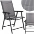 Scaun de gradina metalic, pliabil, 95x57x66cm, maxim 150kg, gri [24]