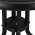 Masa rotunda pentru gradina sau balcon, blat din sticla securizata fumurie, 60 x 70 cm, negru [22]
