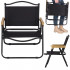 Scaun metalic plabil pentru gradina, camping sau plaja, 50x53x61cm, negru [3]