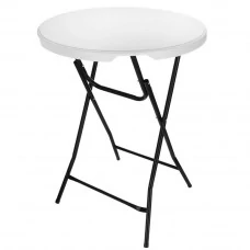 Masa catering profesionala pentru evenimente, inalta, cu picioare metal pliabile, rotunda, d 80 cm, h 110 cm, alb Masa catering profesionala pentru evenimente, inalta, cu picioare metal pliabile, rotunda, d 80 cm, h 110 cm, alb