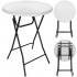 Masa catering profesionala pentru evenimente, inalta, cu picioare metal pliabile, rotunda, d 80 cm, h 110 cm, alb [5]
