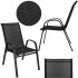 Set 2 scaune gradina, cadru metalic, textilene, maxim 120 kg, 92x53x72 cm, negru [15]